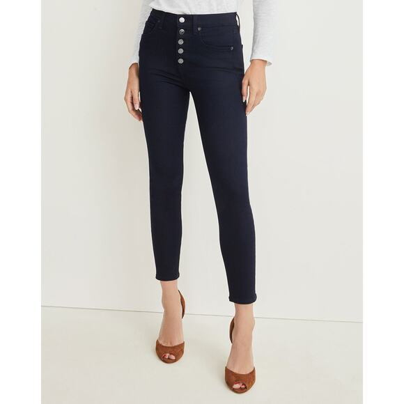 VERONICA BEARD Debbie Ankle Skinny High Rise Jean Dark Wash Button Fly Womens 24 - Picture 2 of 15